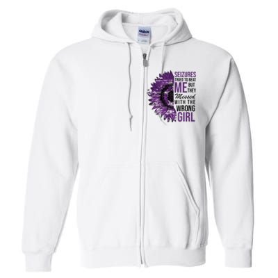 Seizures Tried To Beat Me But They Messed With The Wrong Full Zip Hoodie