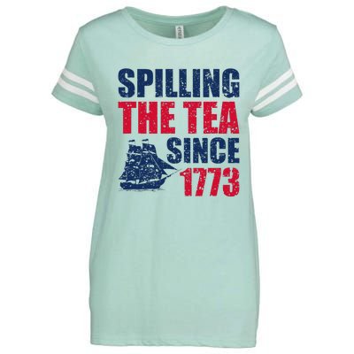 Spilling The Tea Since 1773 Vintage Fourth Of July Patriotic Enza Ladies Jersey Football T-Shirt