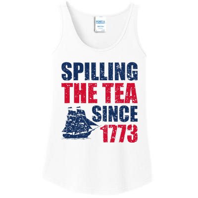 Spilling The Tea Since 1773 Vintage Fourth Of July Patriotic Ladies Essential Tank