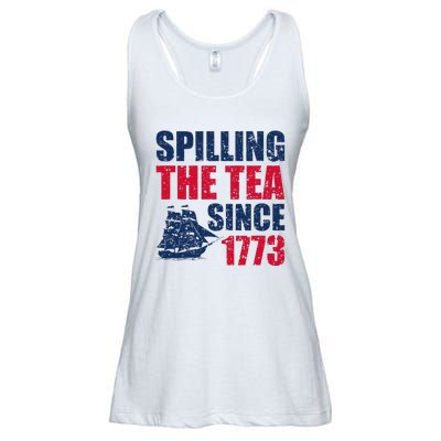 Spilling The Tea Since 1773 Vintage Fourth Of July Patriotic Ladies Essential Flowy Tank