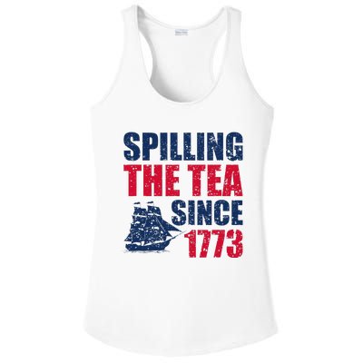 Spilling The Tea Since 1773 Vintage Fourth Of July Patriotic Ladies PosiCharge Competitor Racerback Tank