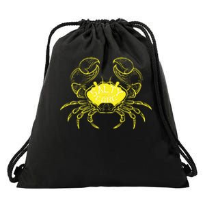 Salty To The Core Crab Drawstring Bag