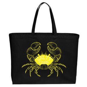 Salty To The Core Crab Cotton Canvas Jumbo Tote