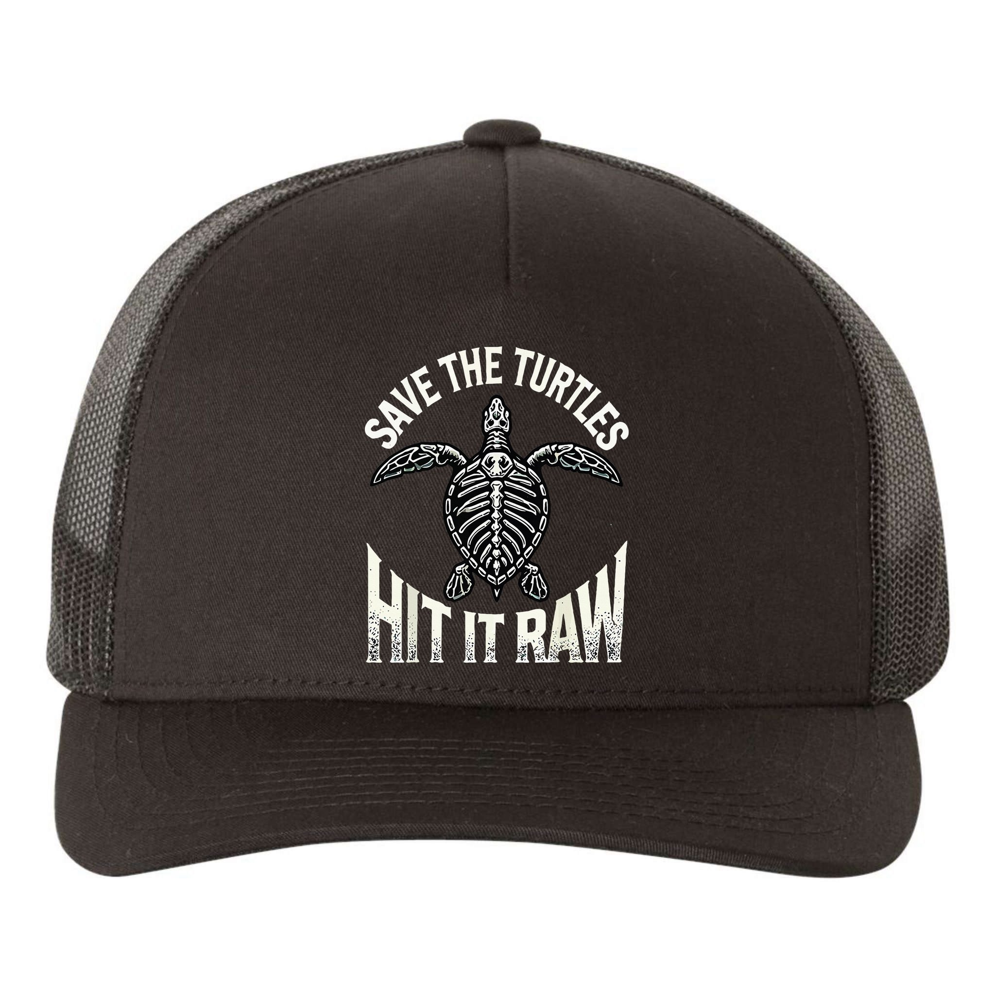 Save The Turtles Hit It Raw Yupoong Adult 5-Panel Trucker Hat