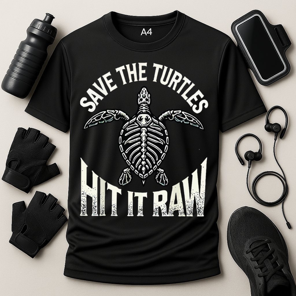 Save The Turtles Hit It Raw Performance Shirt