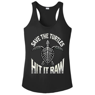 Save The Turtles Hit It Raw Ladies PosiCharge Competitor Racerback Tank