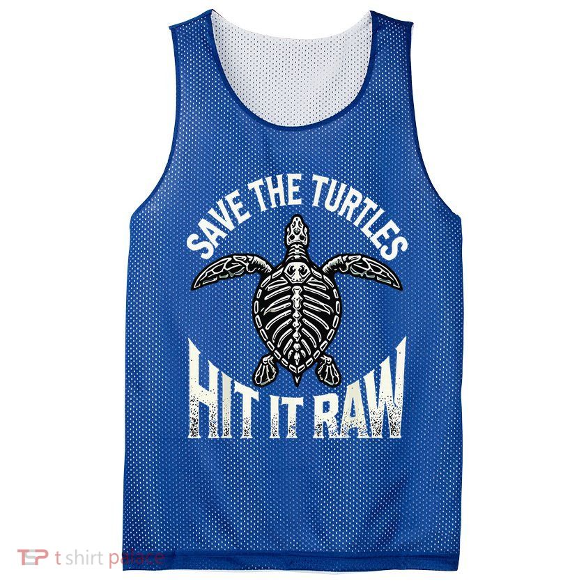 Save The Turtles Hit It Raw Mesh Reversible Basketball Jersey Tank