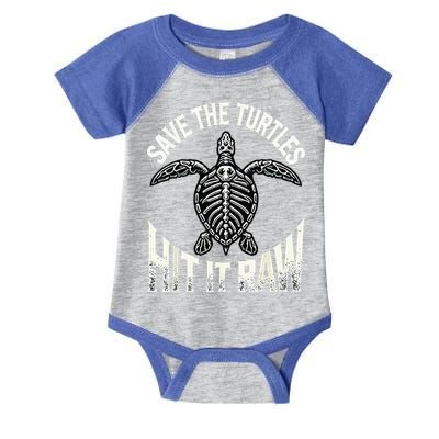 Save The Turtles Hit It Raw Infant Baby Jersey Bodysuit