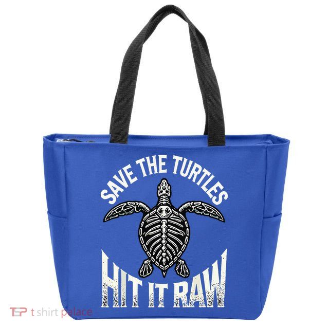 Save The Turtles Hit It Raw Zip Tote Bag