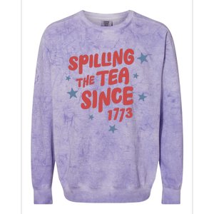 Spilling Teh Tea Since 1773 Colorblast Crewneck Sweatshirt