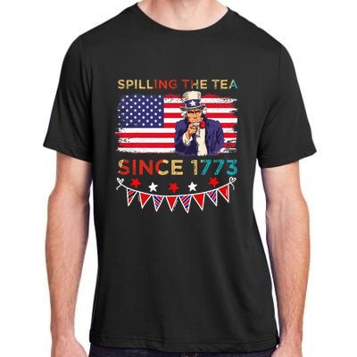 Spilling the Tea Since 1773 American Patriotic 4th of July Adult ChromaSoft Performance T-Shirt