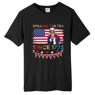 Spilling the Tea Since 1773 American Patriotic 4th of July Tall Fusion ChromaSoft Performance T-Shirt