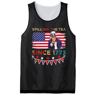 Spilling the Tea Since 1773 American Patriotic 4th of July Mesh Reversible Basketball Jersey Tank