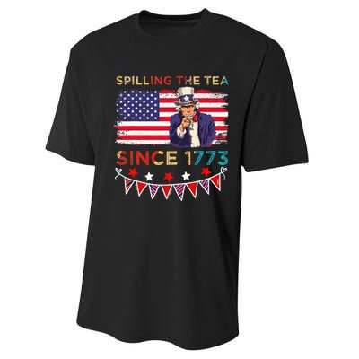 Spilling the Tea Since 1773 American Patriotic 4th of July Performance Sprint T-Shirt