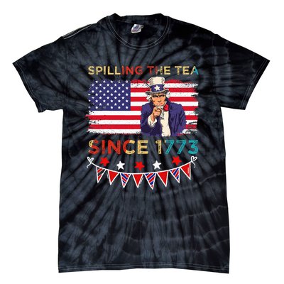 Spilling the Tea Since 1773 American Patriotic 4th of July Tie-Dye T-Shirt