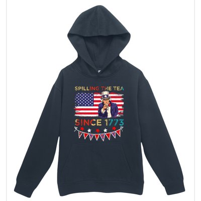 Spilling the Tea Since 1773 American Patriotic 4th of July Urban Pullover Hoodie