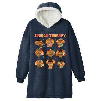 Speech Therapy Turkey Slp Speech Therapist Fall Thanksgiving Hooded Wearable Blanket