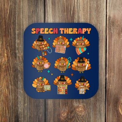 Speech Therapy Turkey Slp Speech Therapist Fall Thanksgiving Coaster