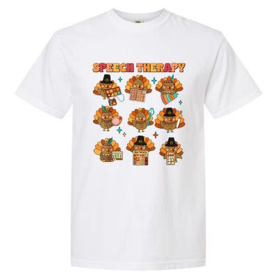 Speech Therapy Turkey Slp Speech Therapist Fall Thanksgiving Garment-Dyed Heavyweight T-Shirt