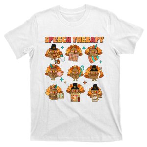 Speech Therapy Turkey Slp Speech Therapist Fall Thanksgiving T-Shirt