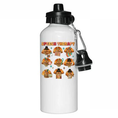 Speech Therapy Turkey Slp Speech Therapist Fall Thanksgiving Aluminum Water Bottle