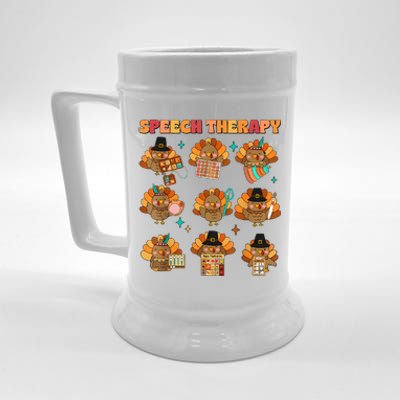 Speech Therapy Turkey Slp Speech Therapist Fall Thanksgiving Beer Stein