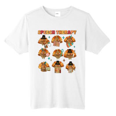 Speech Therapy Turkey Slp Speech Therapist Fall Thanksgiving Tall Fusion ChromaSoft Performance T-Shirt