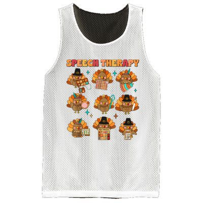 Speech Therapy Turkey Slp Speech Therapist Fall Thanksgiving Mesh Reversible Basketball Jersey Tank