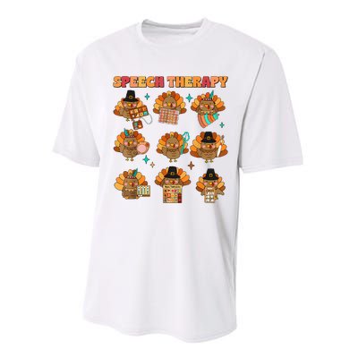 Speech Therapy Turkey Slp Speech Therapist Fall Thanksgiving Performance Sprint T-Shirt