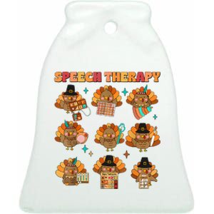 Speech Therapy Turkey Slp Speech Therapist Fall Thanksgiving Ceramic Bell Ornament