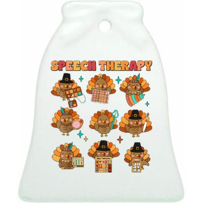 Speech Therapy Turkey Slp Speech Therapist Fall Thanksgiving Ceramic Bell Ornament