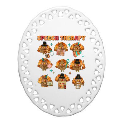 Speech Therapy Turkey Slp Speech Therapist Fall Thanksgiving Ceramic Oval Ornament