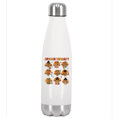 Speech Therapy Turkey Slp Speech Therapist Fall Thanksgiving Stainless Steel Insulated Water Bottle