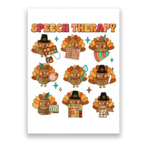 Speech Therapy Turkey Slp Speech Therapist Fall Thanksgiving Poster