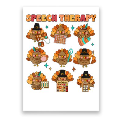 Speech Therapy Turkey Slp Speech Therapist Fall Thanksgiving Poster