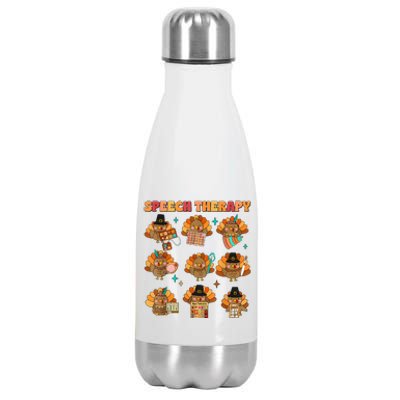 Speech Therapy Turkey Slp Speech Therapist Fall Thanksgiving Stainless Steel Insulated Water Bottle