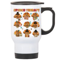 Speech Therapy Turkey Slp Speech Therapist Fall Thanksgiving Stainless Steel Travel Mug