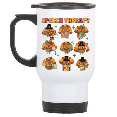 Speech Therapy Turkey Slp Speech Therapist Fall Thanksgiving Stainless Steel Travel Mug