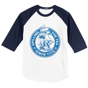 Spilling The Tea Since 1773 Funny US History Teacher Boston Baseball Sleeve Shirt