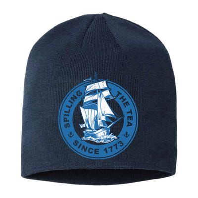 Spilling The Tea Since 1773 Funny US History Teacher Bostonmin Sustainable Beanie