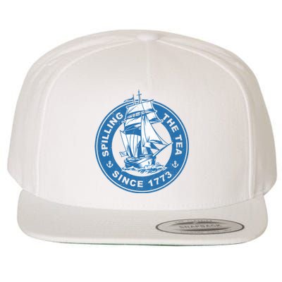 Spilling The Tea Since 1773 Funny US History Teacher Bostonmin Wool Snapback Cap