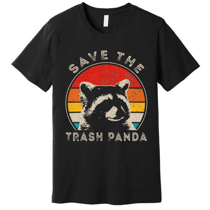 Save The Trash Pandas Funny Raccoon Animal Lover Funny Premium T-Shirt