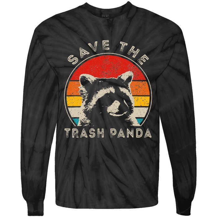 Save The Trash Pandas Funny Raccoon Animal Lover Funny Tie-Dye Long Sleeve Shirt