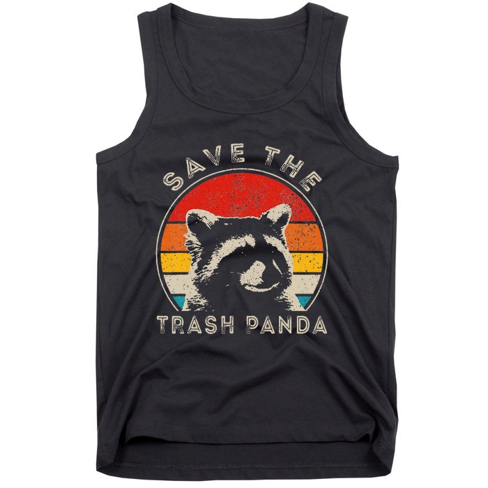 Save The Trash Pandas Funny Raccoon Animal Lover Funny Tank Top