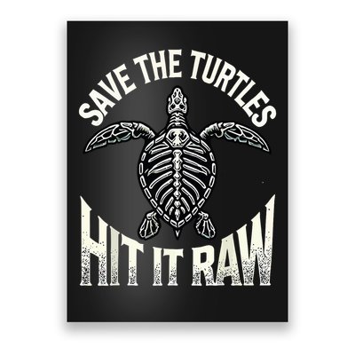 Save The Turtles Hit It Raw Poster