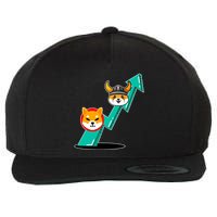 Shiba To The Moon Chart Wool Snapback Cap
