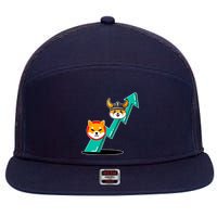 Shiba To The Moon Chart 7 Panel Mesh Trucker Snapback Hat