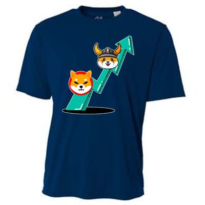 Shiba To The Moon Chart Cooling Performance Crew T-Shirt