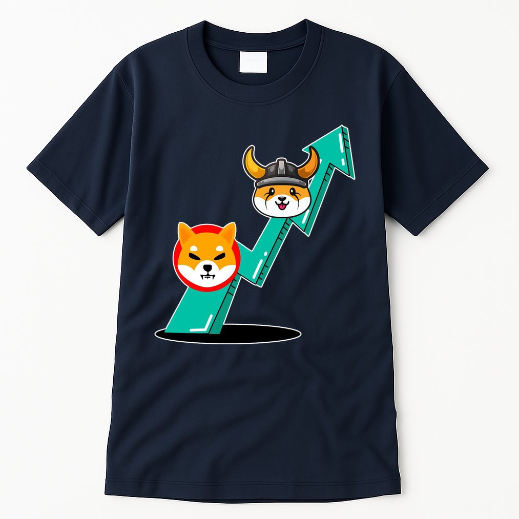 Shiba To The Moon Chart Tall T-Shirt