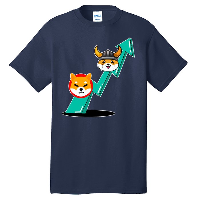 Shiba To The Moon Chart Tall T-Shirt